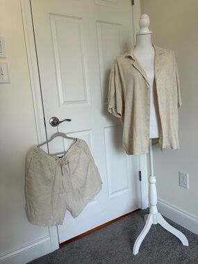 Men's Linen set in Light Beige